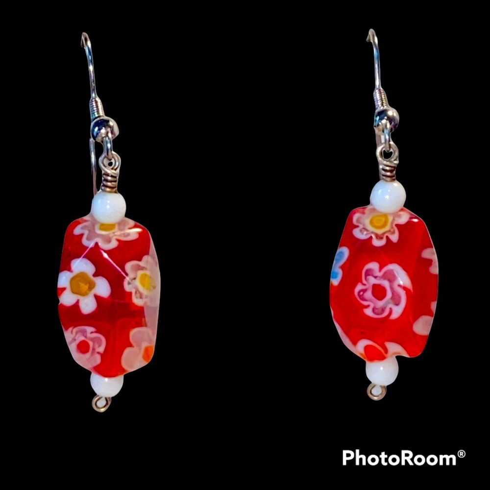 Millefiori Glass Earrings *Beautiful*